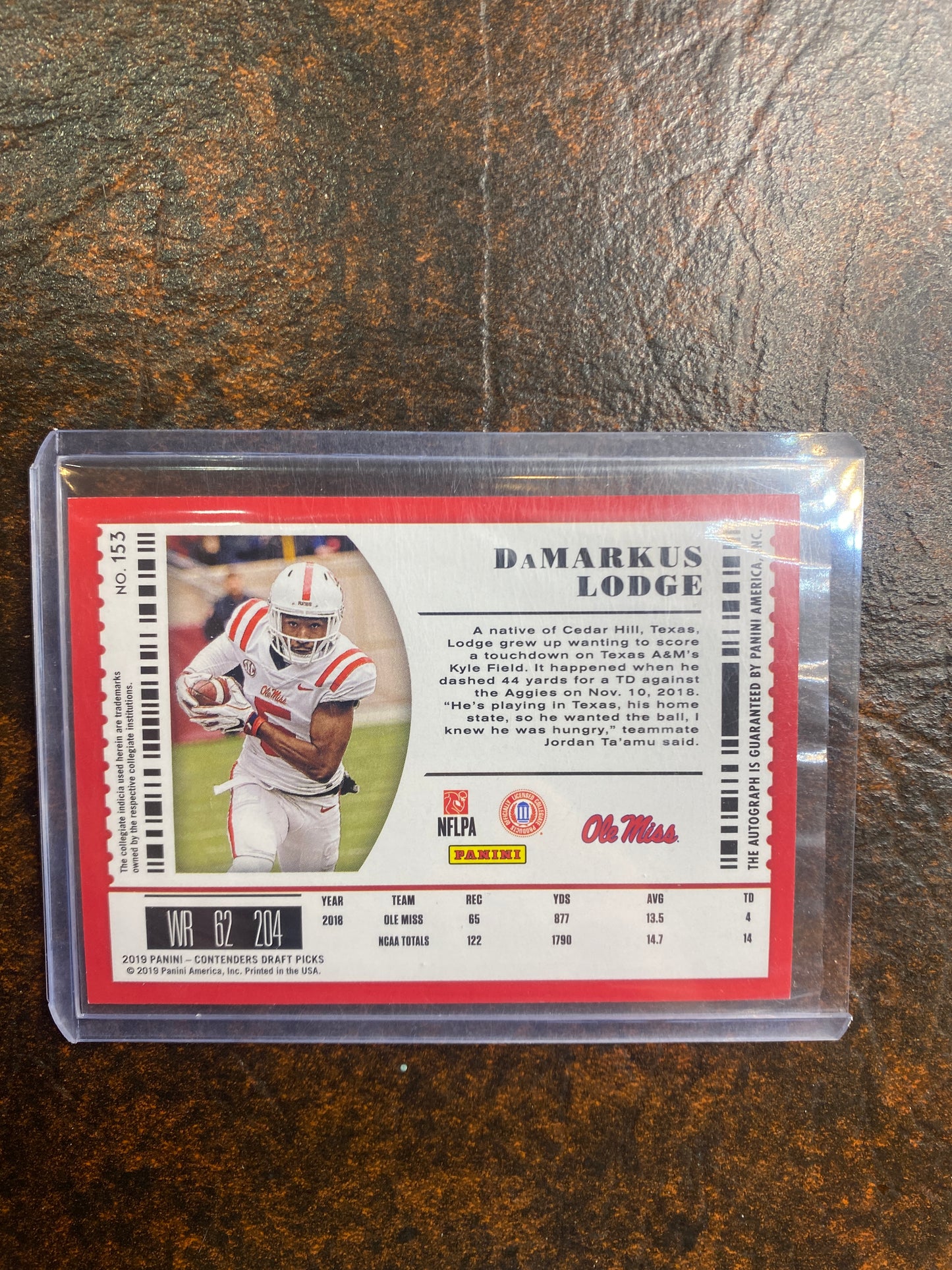 2019 DEMARCUS LODGE contenders Auto #153