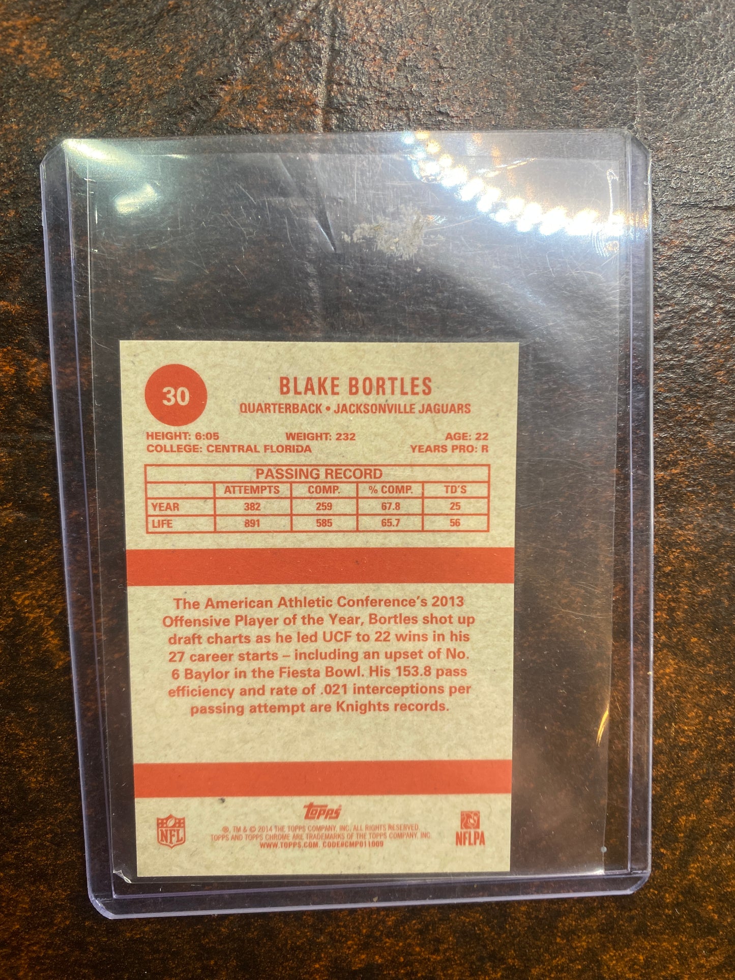 2014 Topps Chrome Rookie Blake Bortles mini