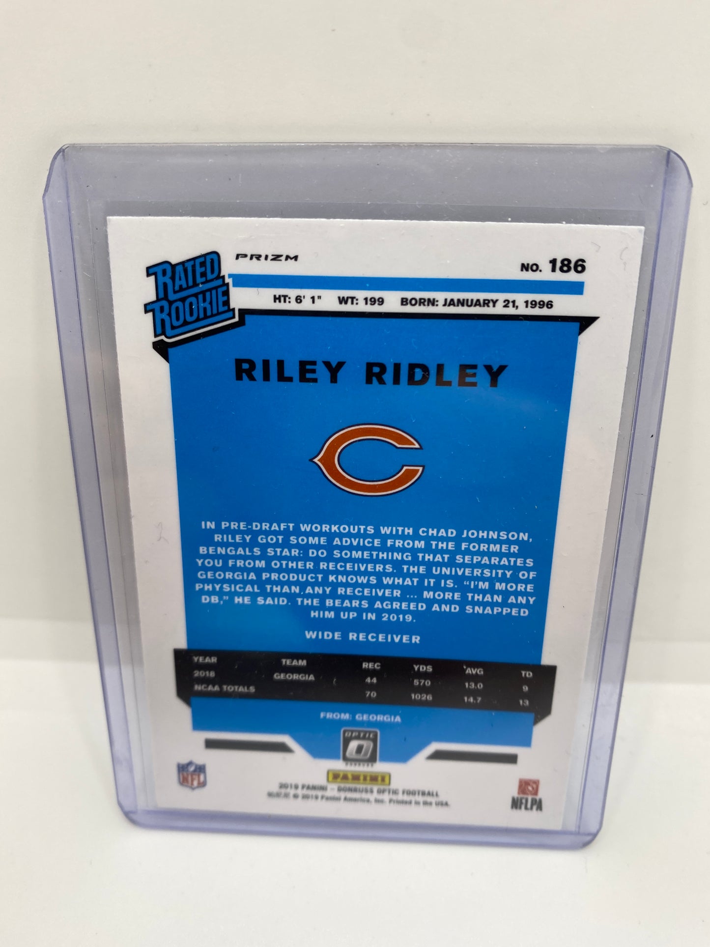 Riley Ridley 2019 Donruss Optic Orange Holo Rated Rookie