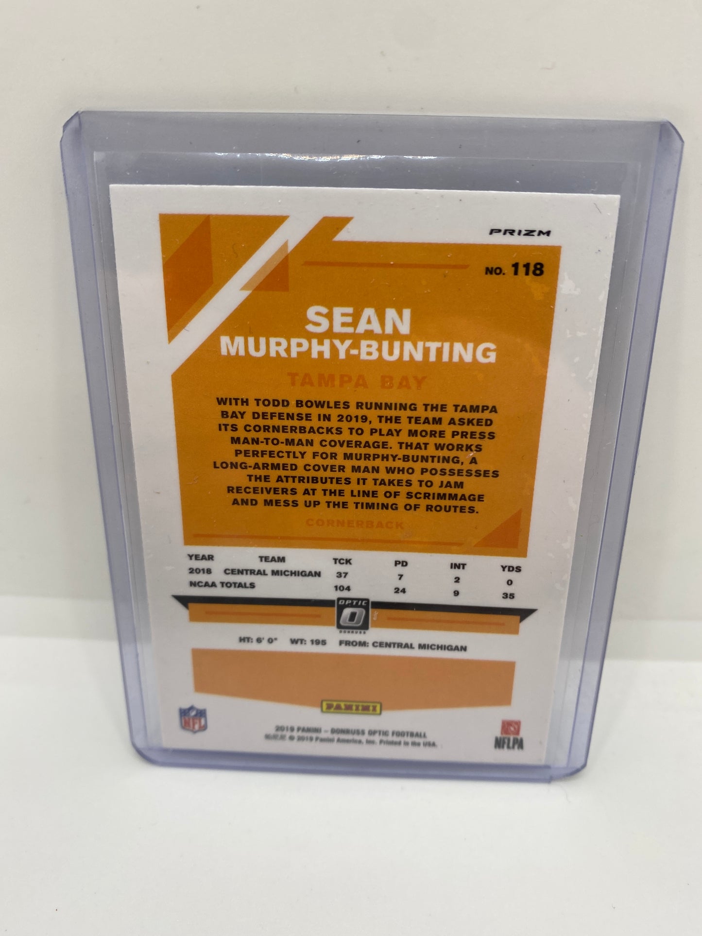 2019 Donruss Optic Football Holo Parallel #118 Sean Murphy-Bunting ROOKIE RC
