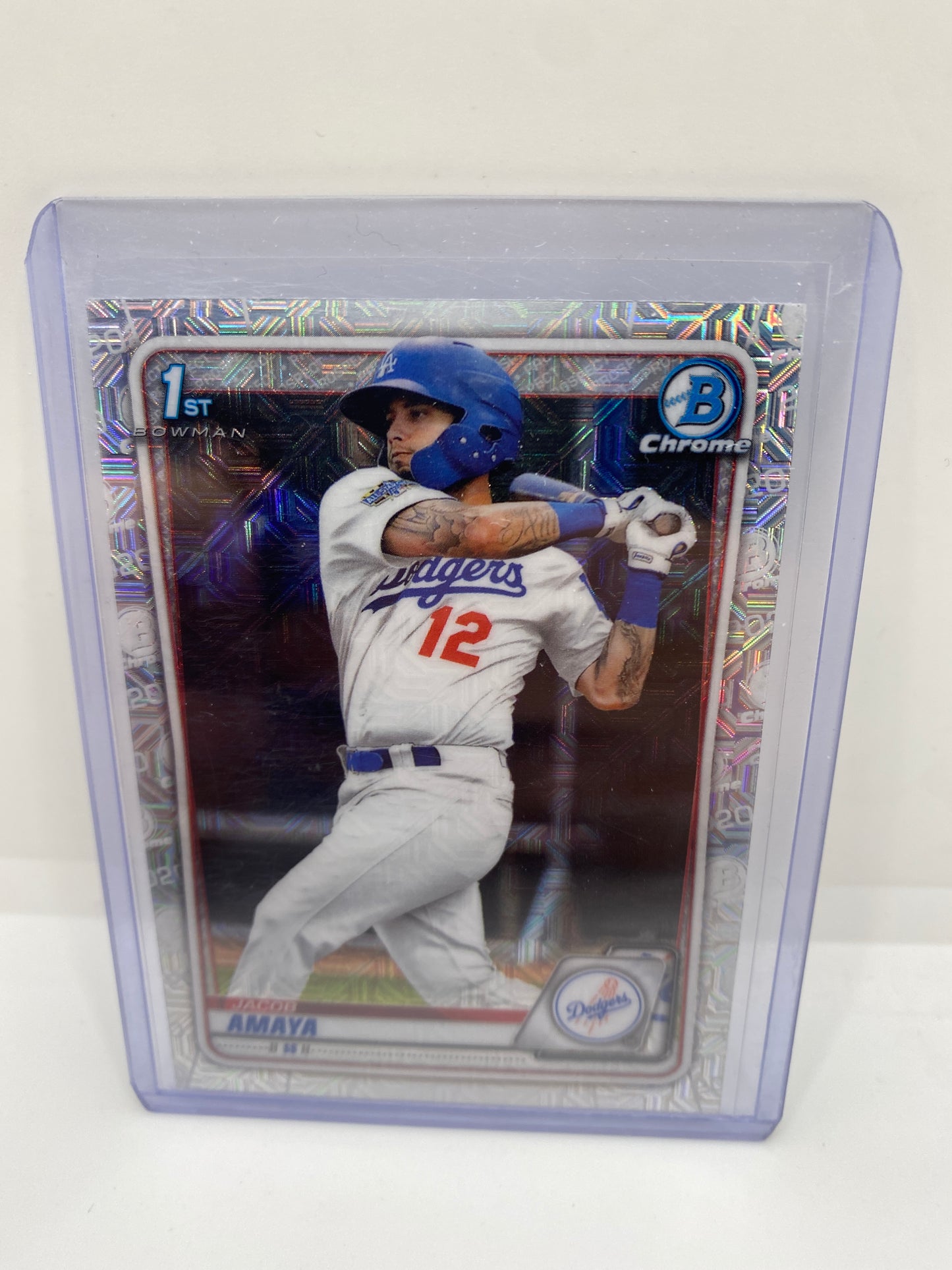 2020 Bowman Chrome Jacob Amaya Mojo Refractor Dodgers BCP-3