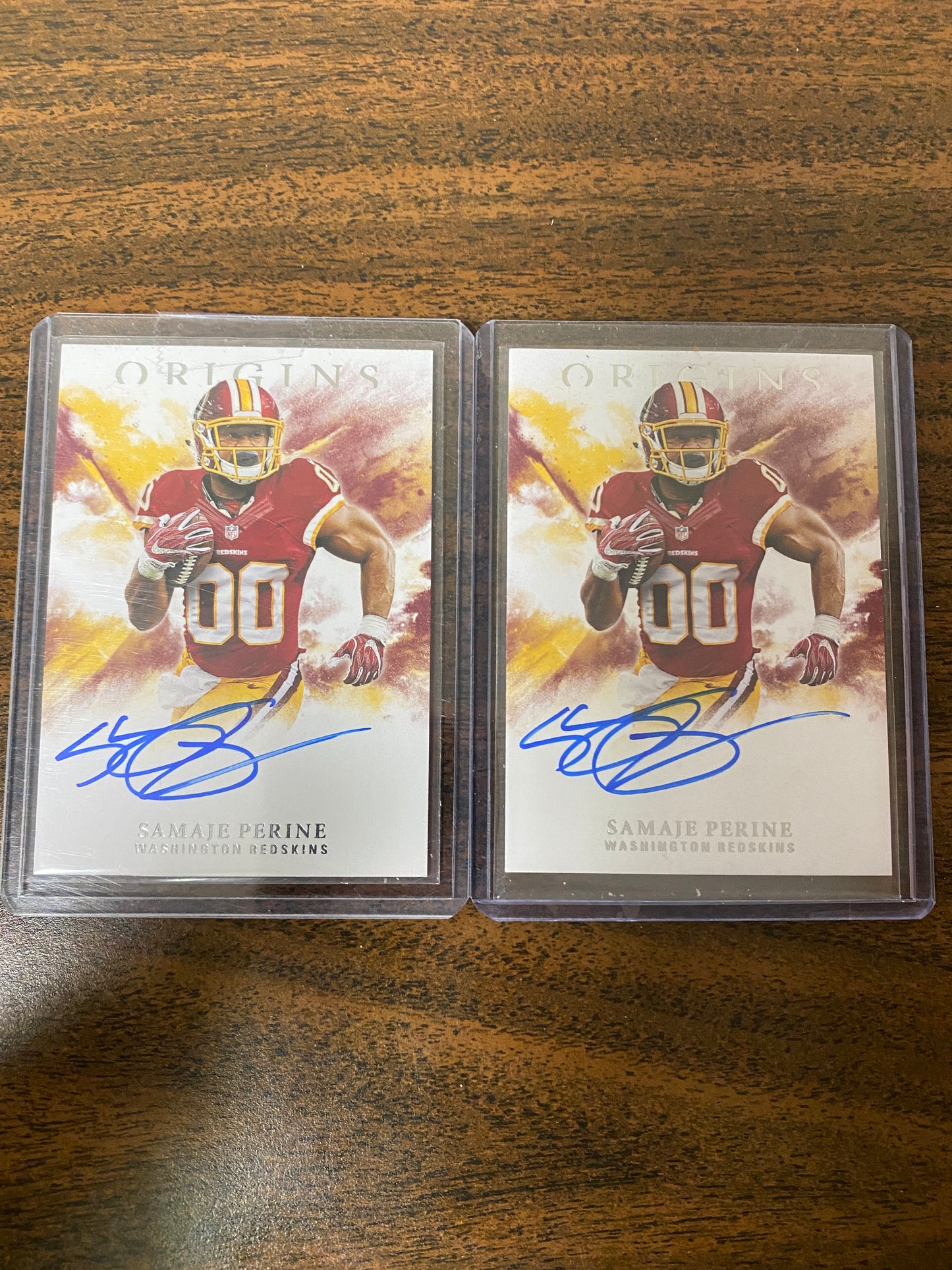2017 Panini Origins Samaje Perine RC AUTOGRAPH ROOKIE LOT OF 2