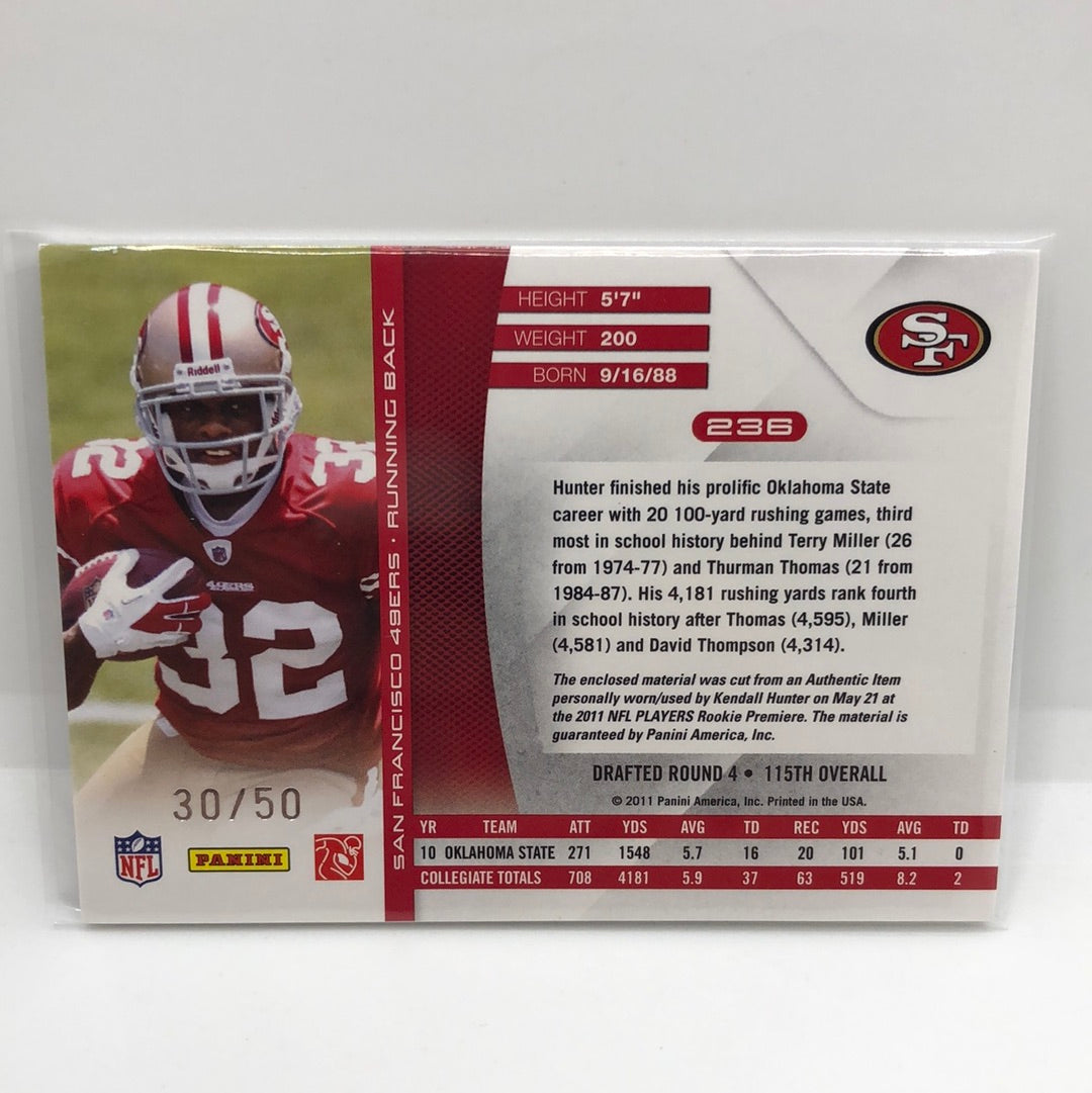 Kendall Hunter 2011 Absolute RPM Prime Jsy