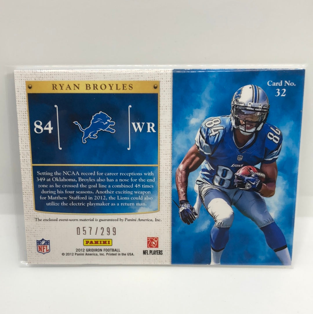 Ryan Broyles 2012 Gridiron Kings Rc Jsy /299