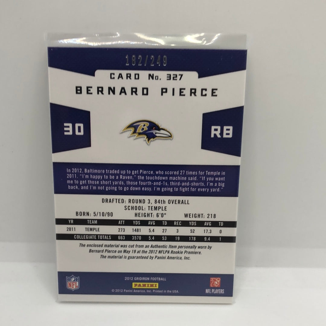 Bernard Pierce 2012 Gridiron Rc Jsy