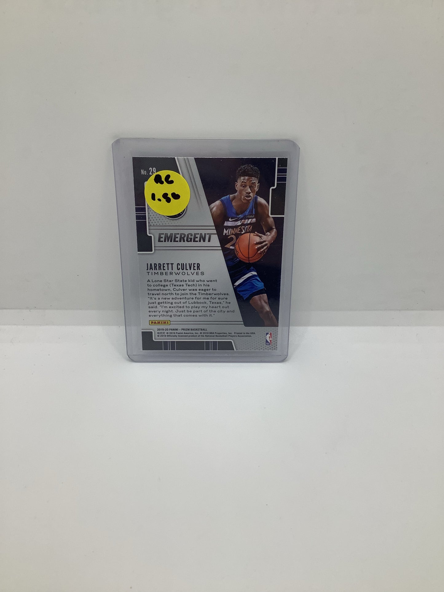 2019-20 Prizm Jarrett Culver RC Silver Blue Black
