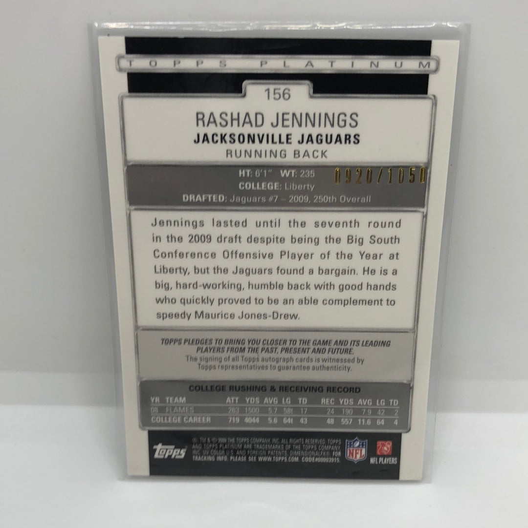 Rashad Jennings 2009 Platinum Auto /1050