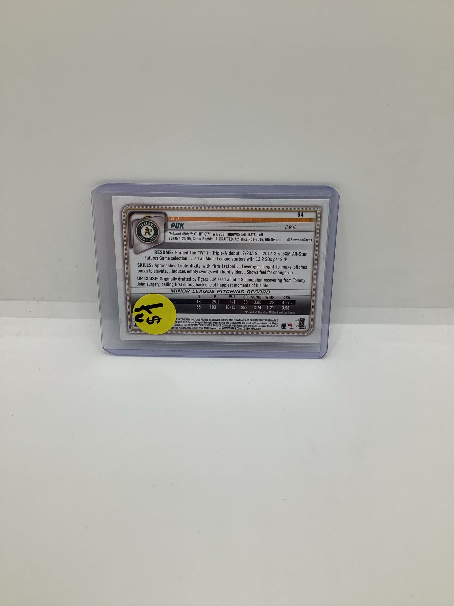 2020 Topps A.J. Puk RC