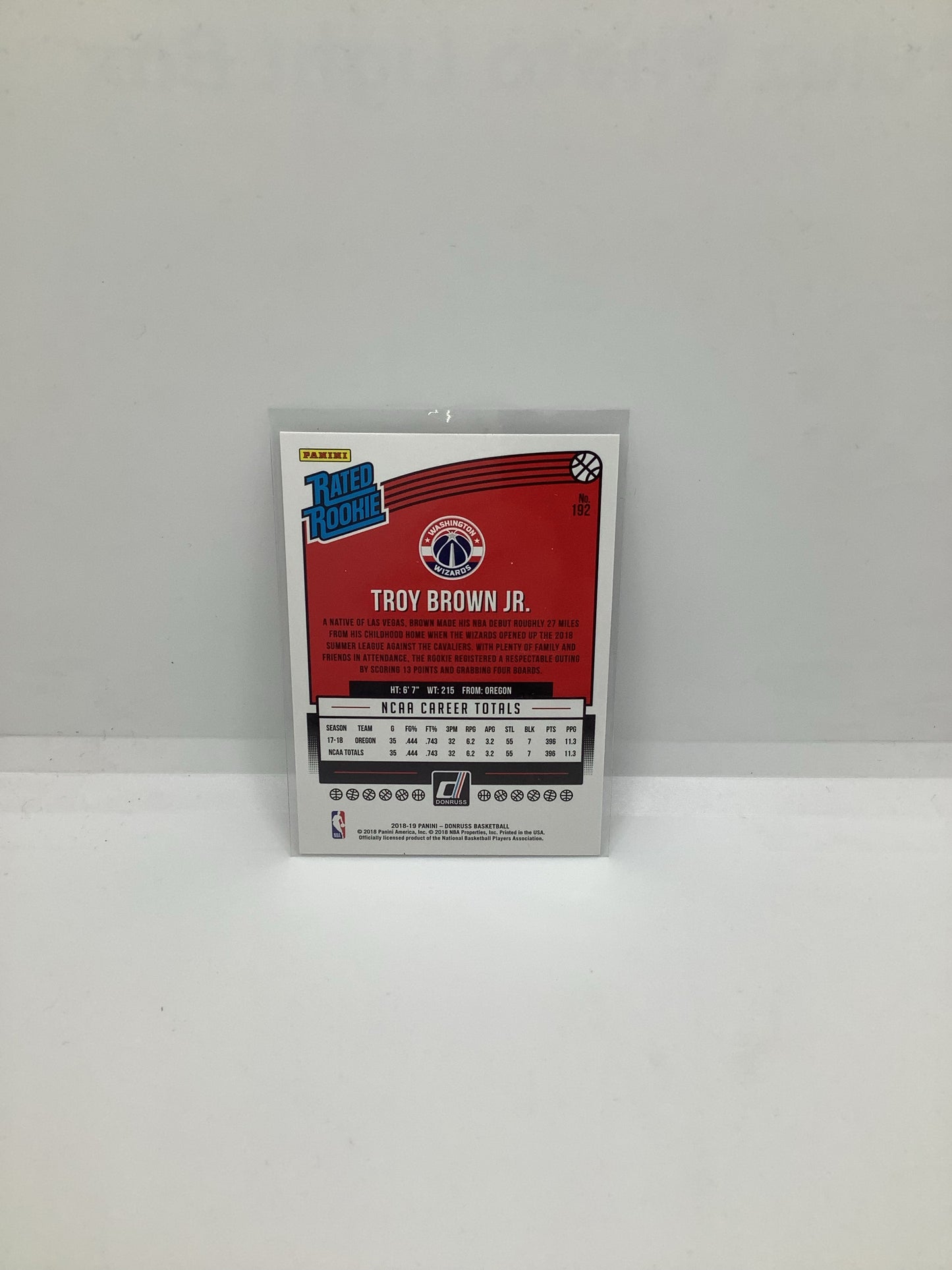 2018-19 Donruss Troy Brown Jr. RC Red