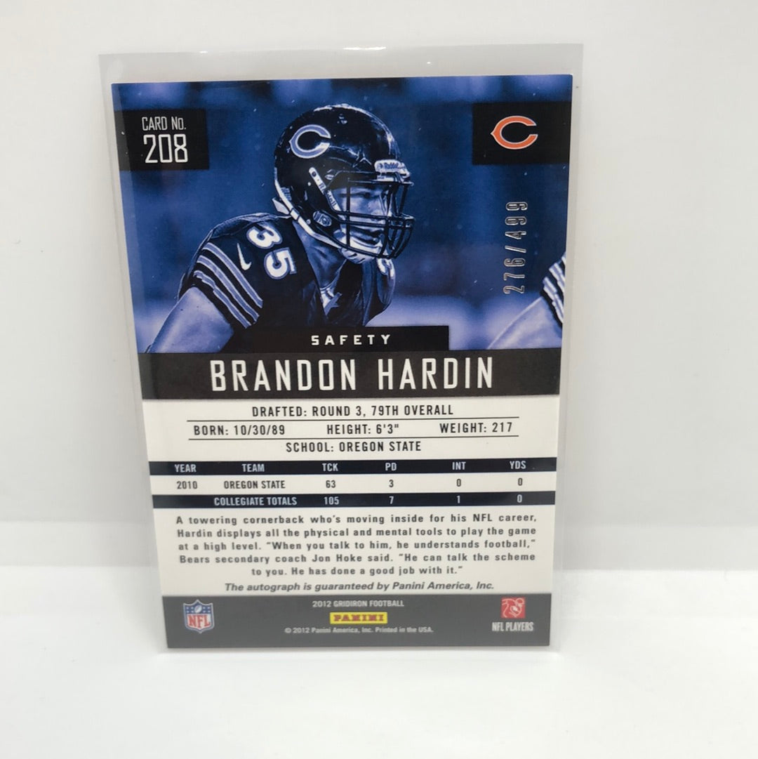 Brandon Hardin 2012 Gridiron Rc Auto /499