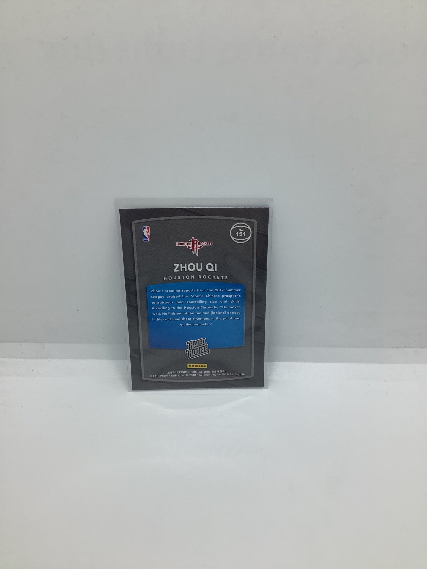 2017-18 Donruss Optic Zhou Qi RC Blue