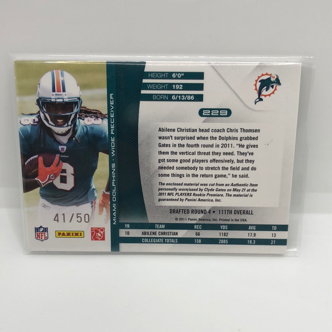 Clyde Gates 2011 Absolute RPM Jsy /50