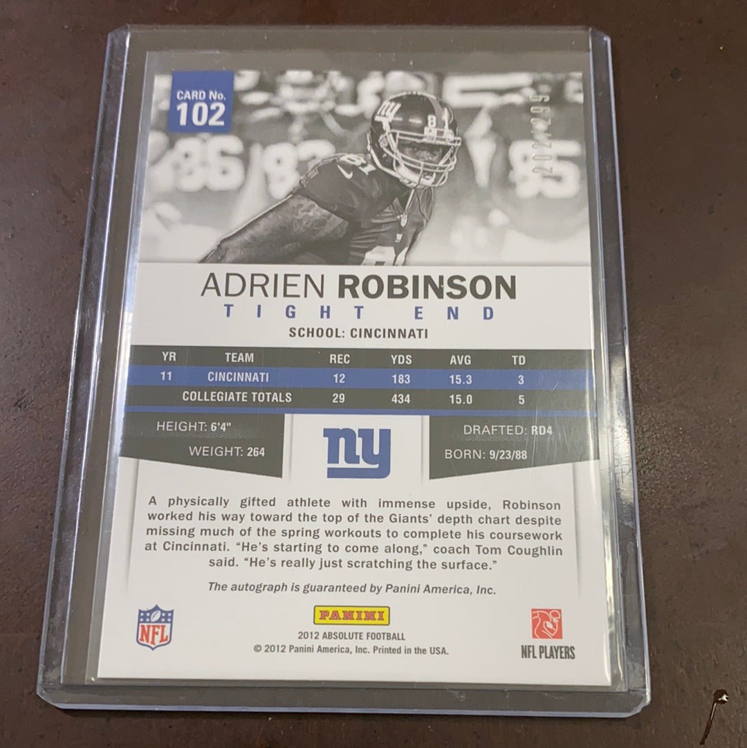 Adrien Robinson 2013 Absolute Memorbilia Autograph