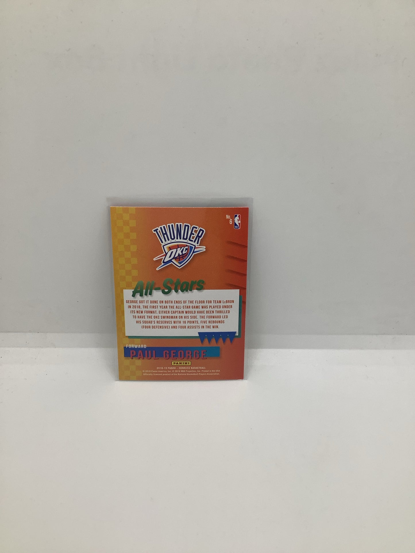 2018-19 Donruss Paul George Yellow Orange