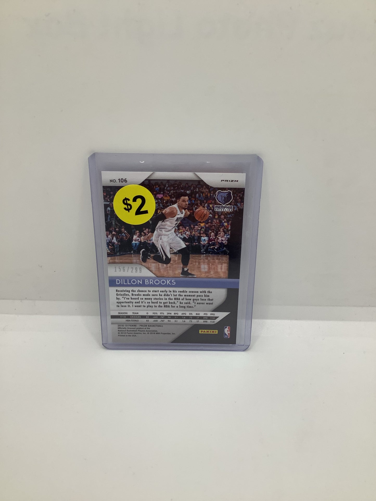 2018-19 Prizm Dillon Brooks Red Holo