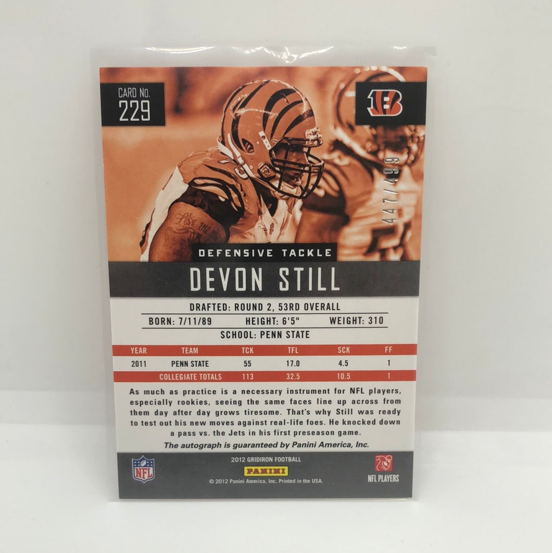 Devon Still 2012 Gridiron Rc Auto /499