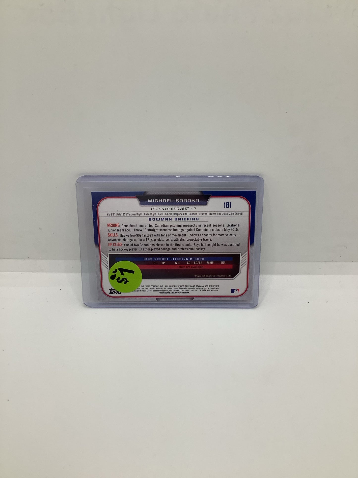 2015 Topps Michael Soroka RC