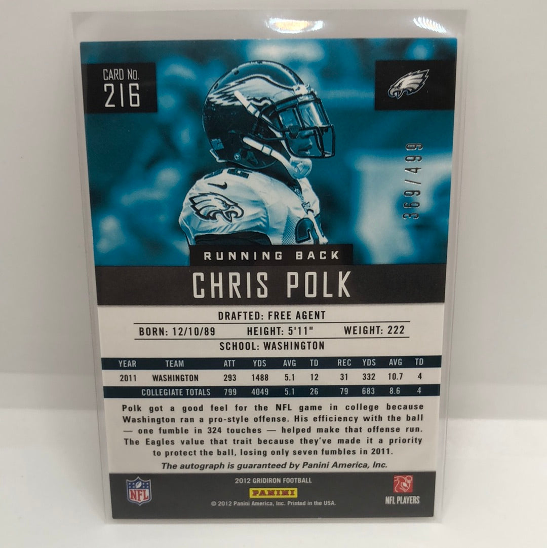 Chris Polk 2012 Gridiron Rc Auto /499