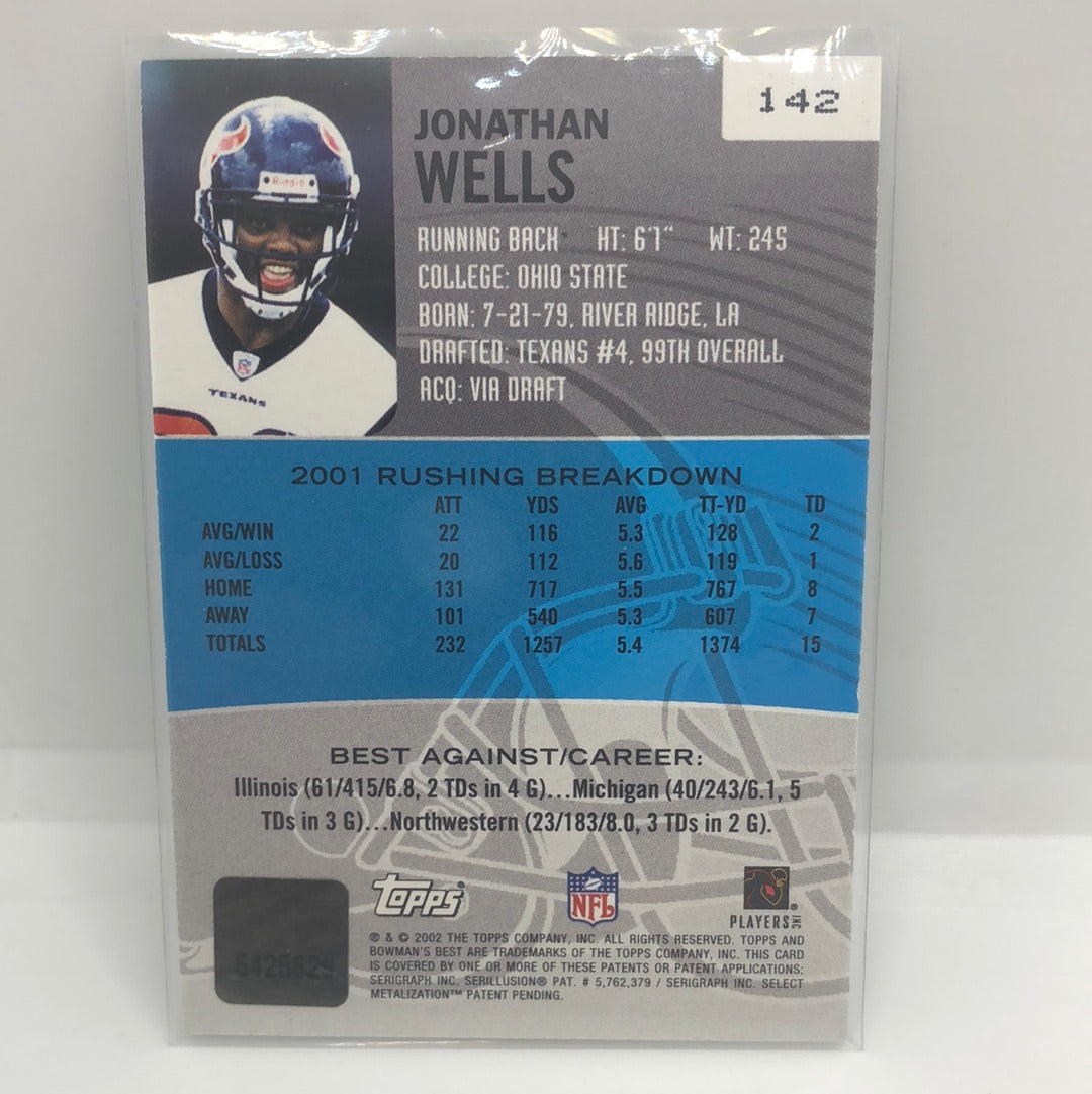 Jonathan Wells 2002 Bowmans Best Auto