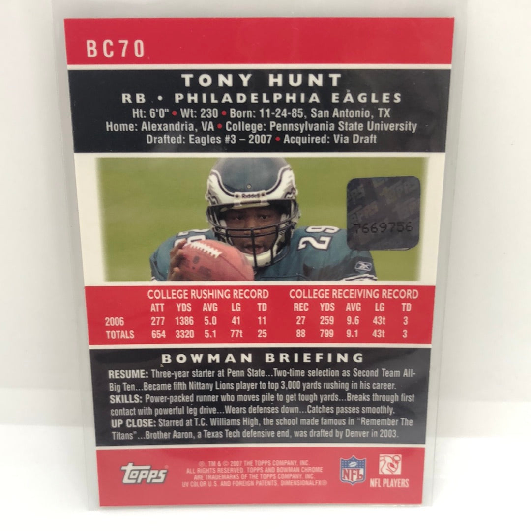 Tony Hunt 2007 Bowman Chrome Rc Auto