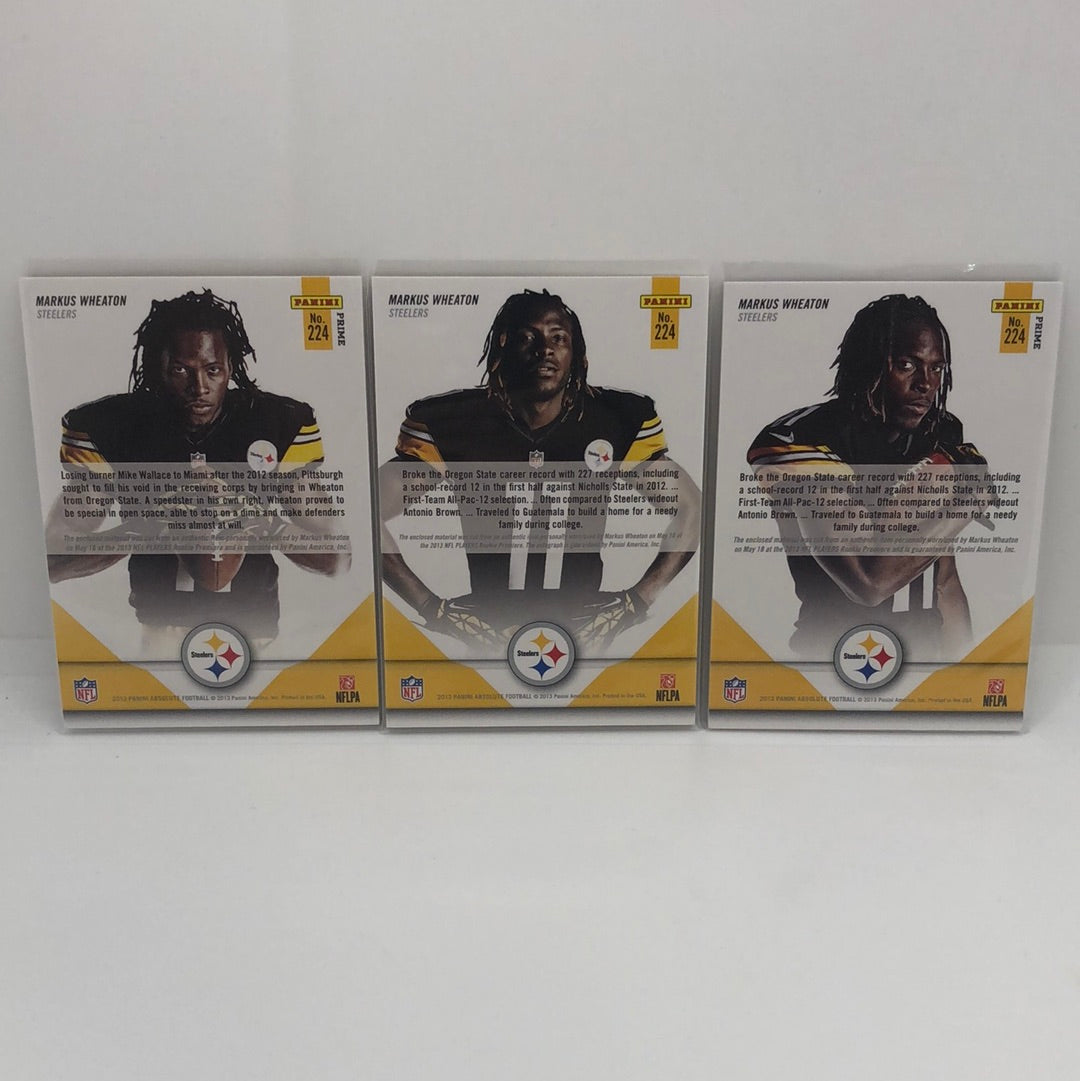 Markus Wheaton 3x Absolute Patch & Auto Lot (/25,/25,/99)