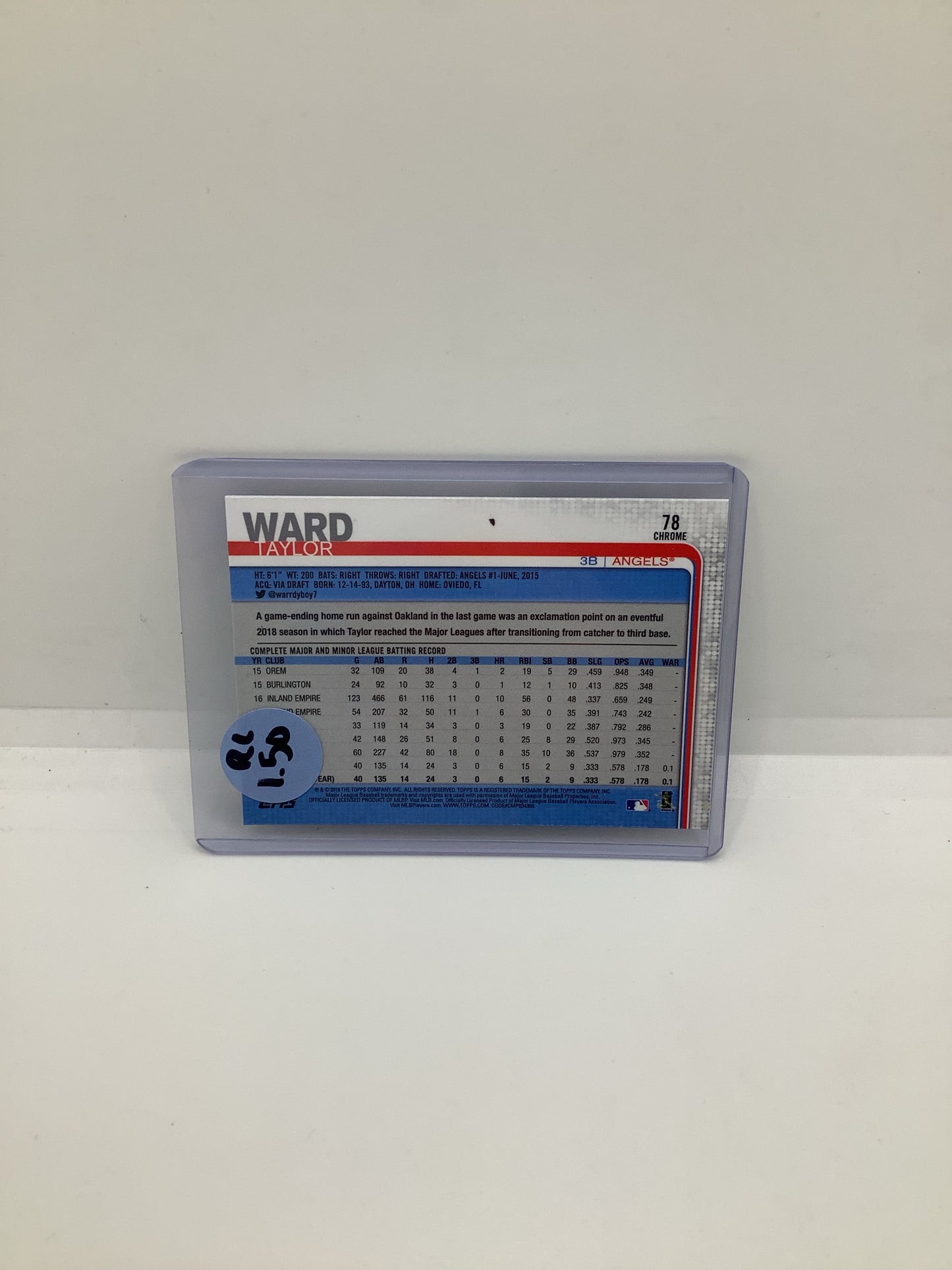 2019 Topps Taylor Ward RC