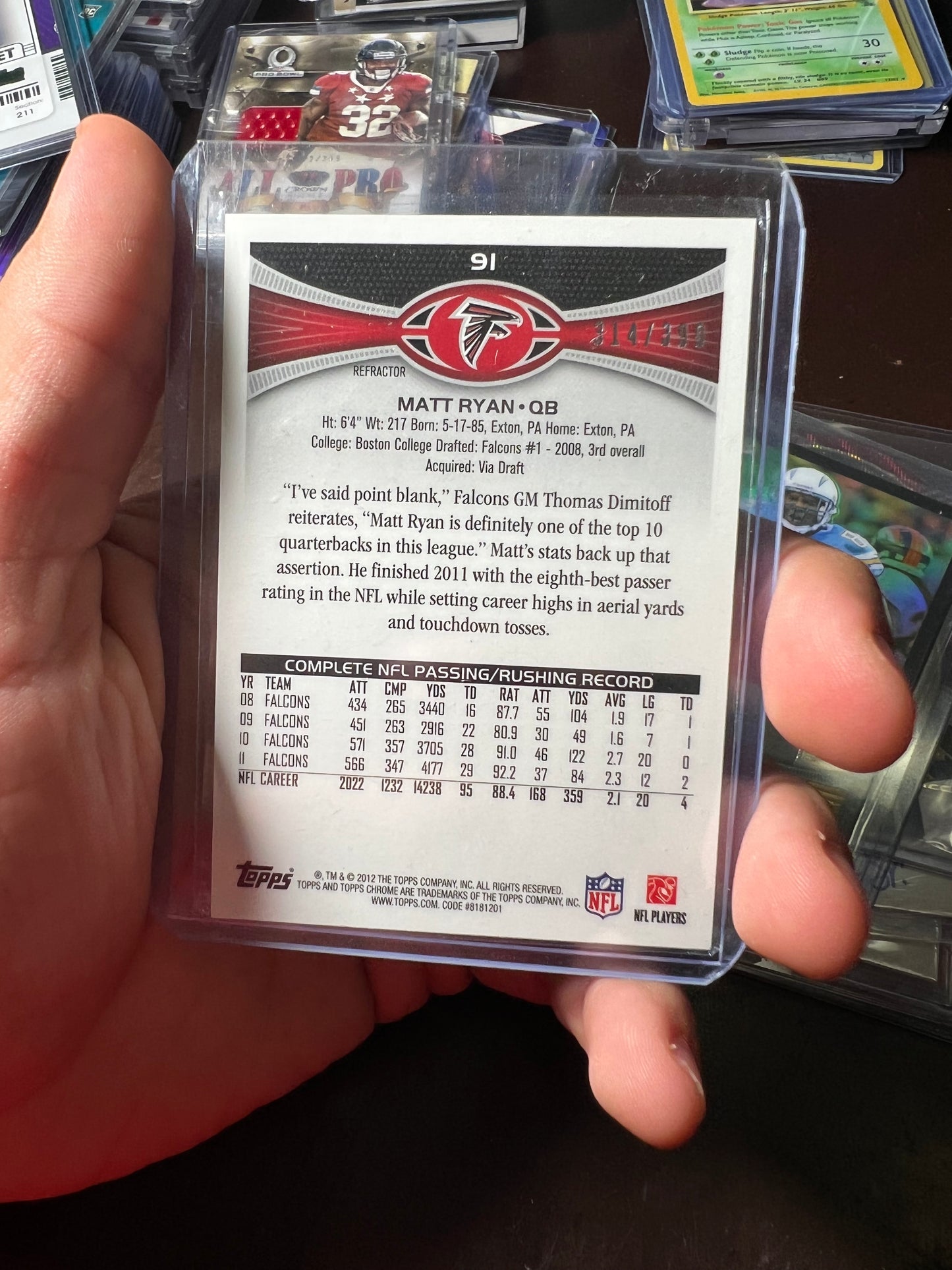 2014 Topps Chrome Matt Ryan Pink /399