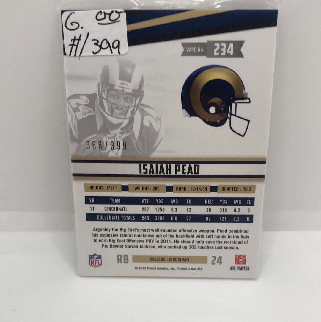 Isaiah Pead 2012 R&S Rc Jsy Blue /399