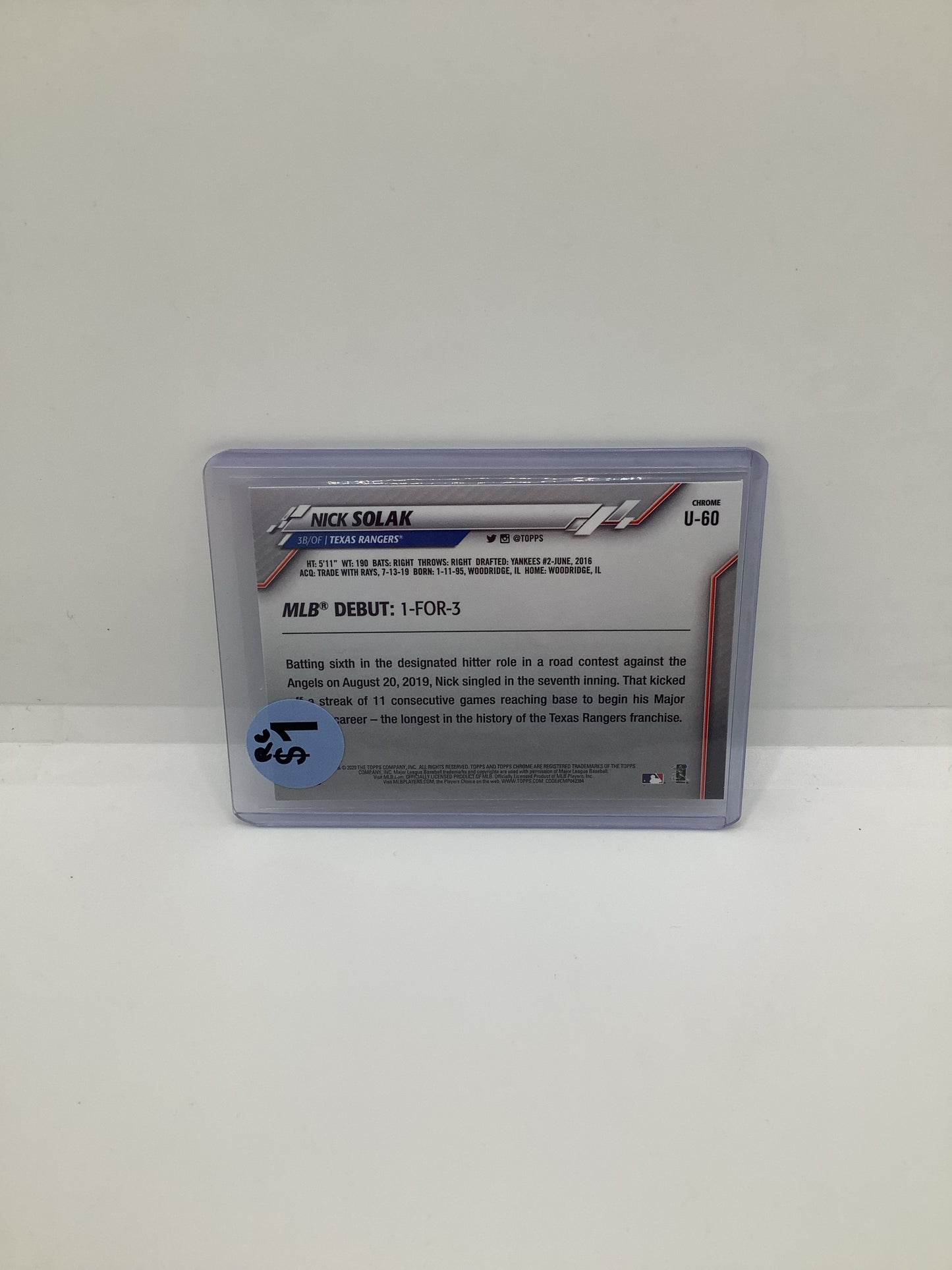 2020 Topps Nick Solak RC