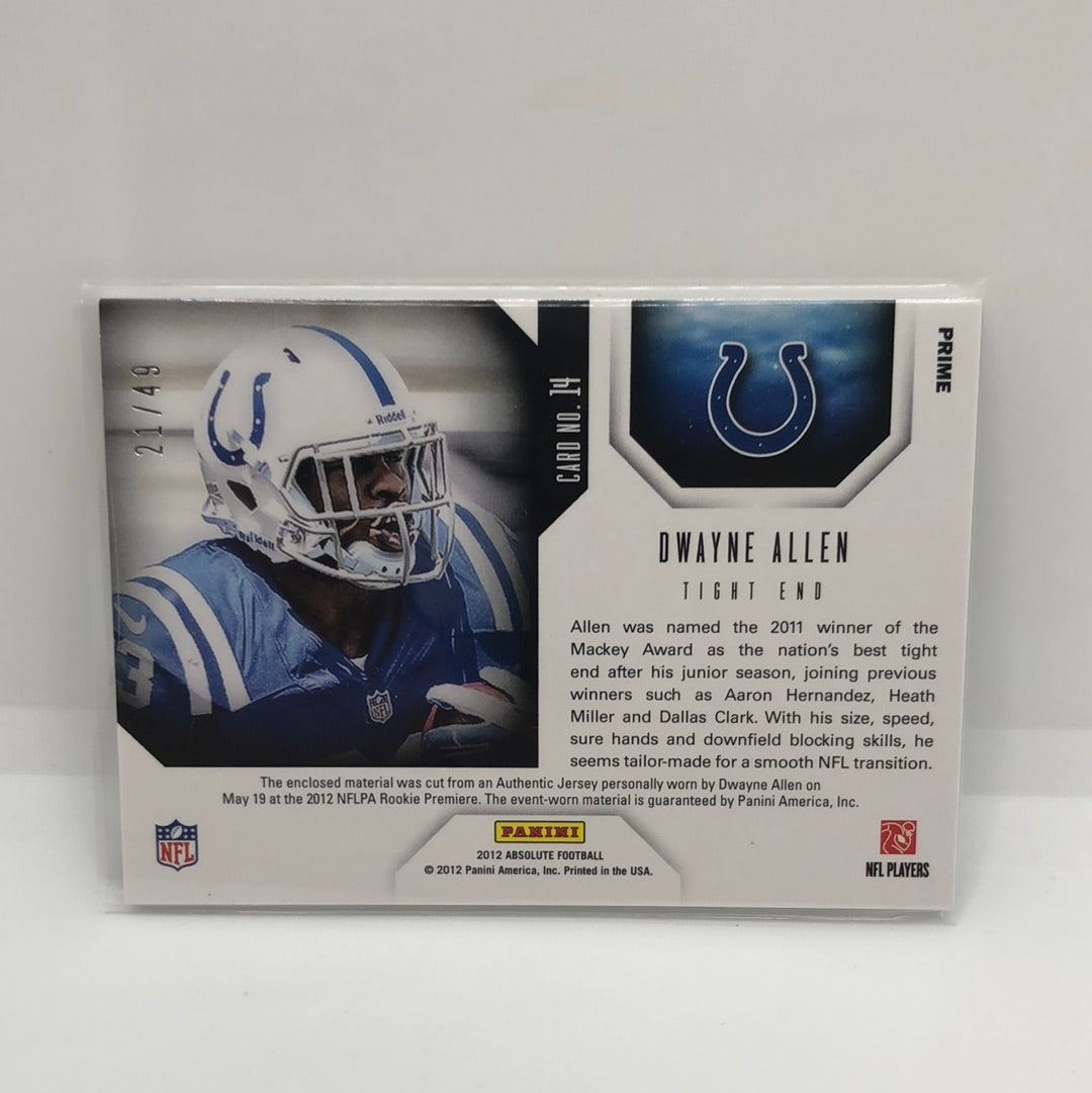 Dwayne Allen 2012 Star Gazing Prime Patch /49