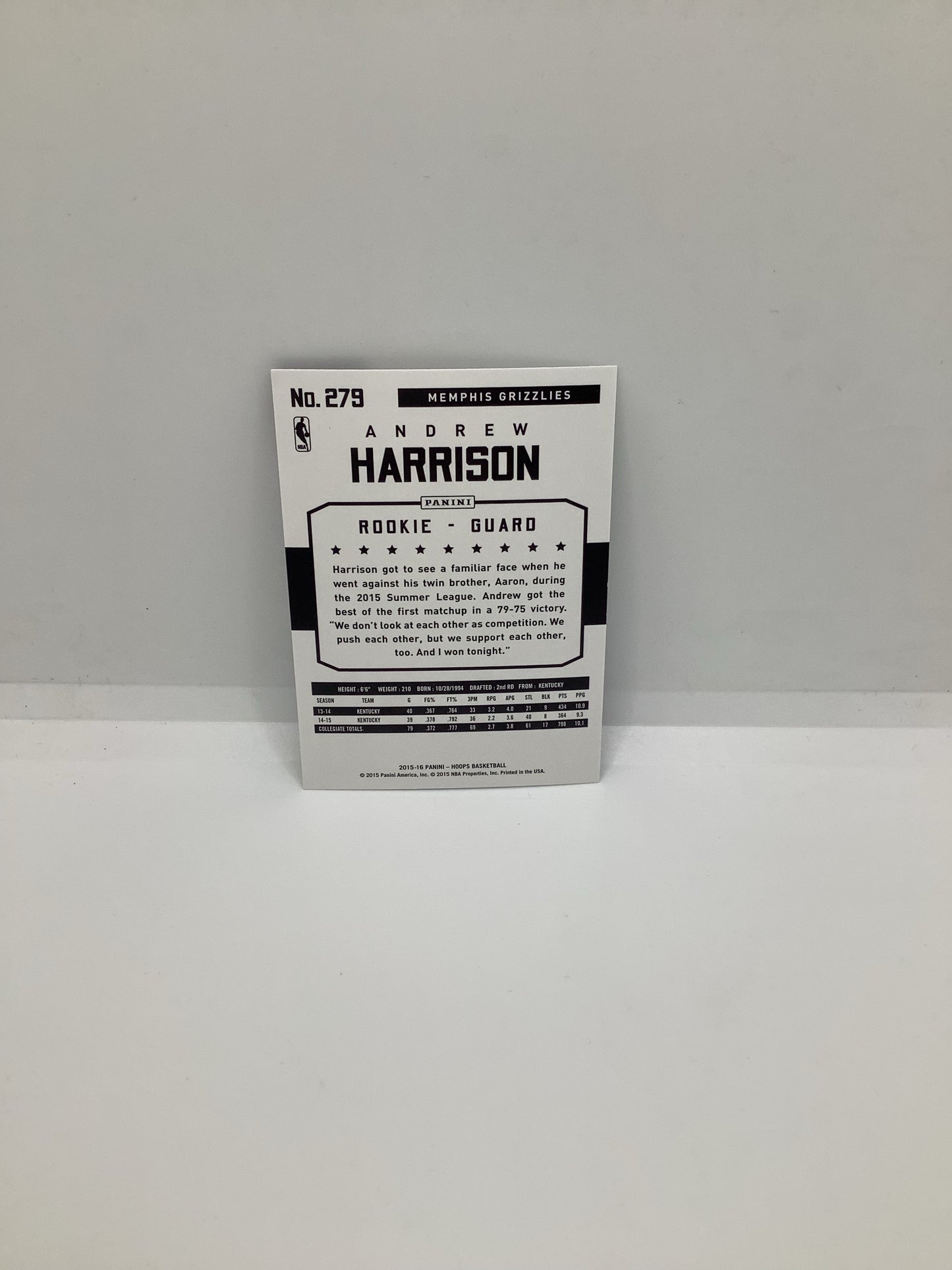 2015-16 Hoops Andrew Harrison RC Blue