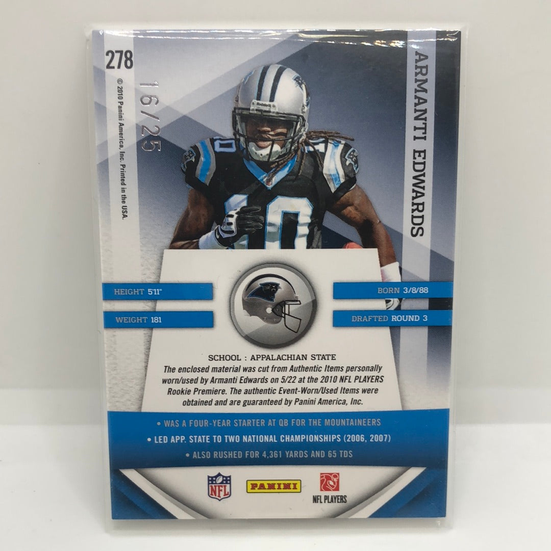 Armanti Edwards 2010 Gridiron Gear Jsy /25