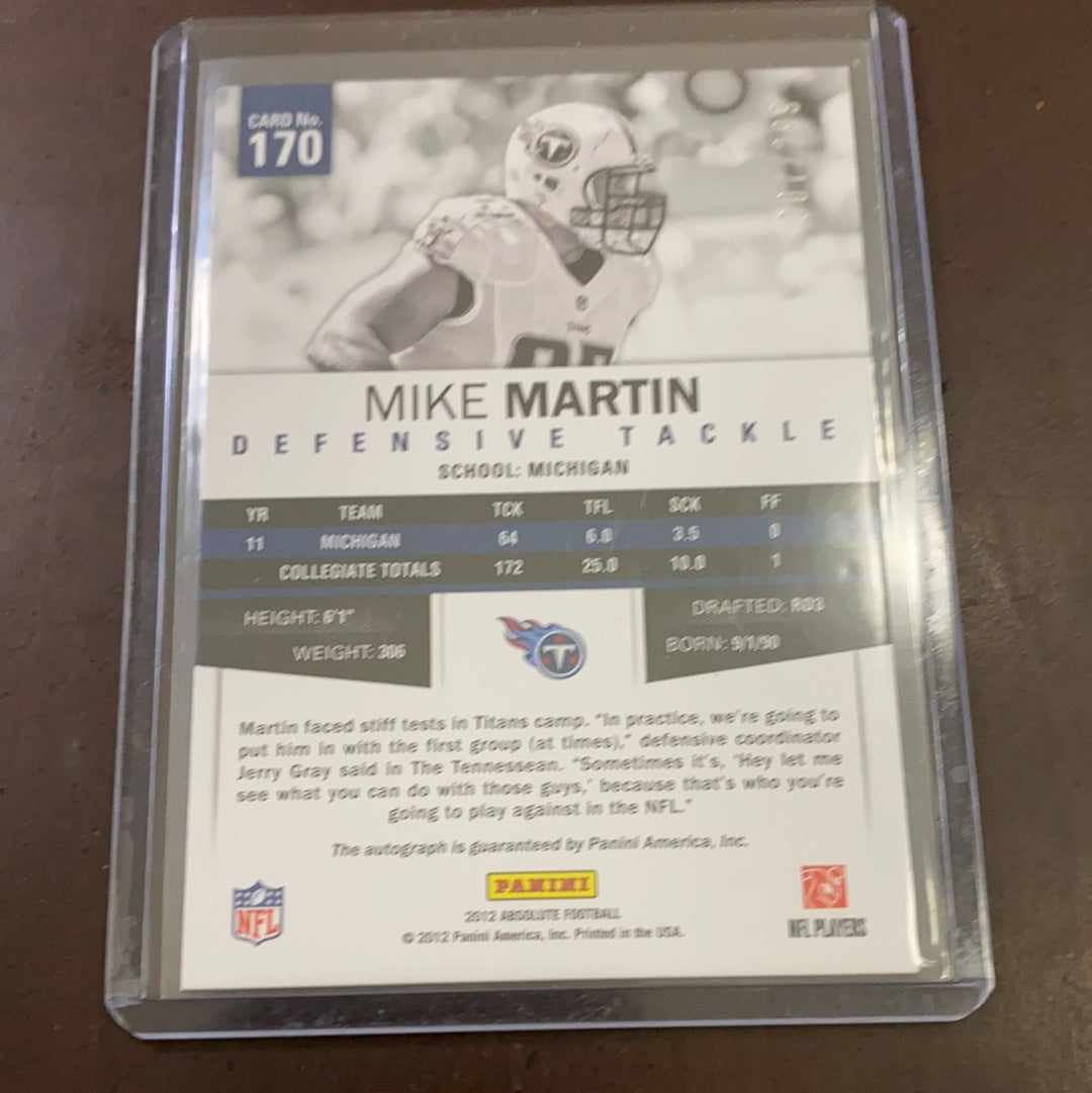 Mike Martin 2013 Absolute Memorbilia Autograph