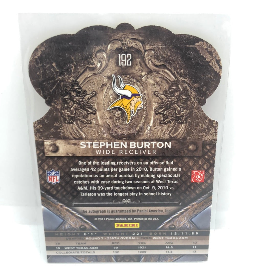 Stephen Burton 2011 Crown Royale Rc Auto /499