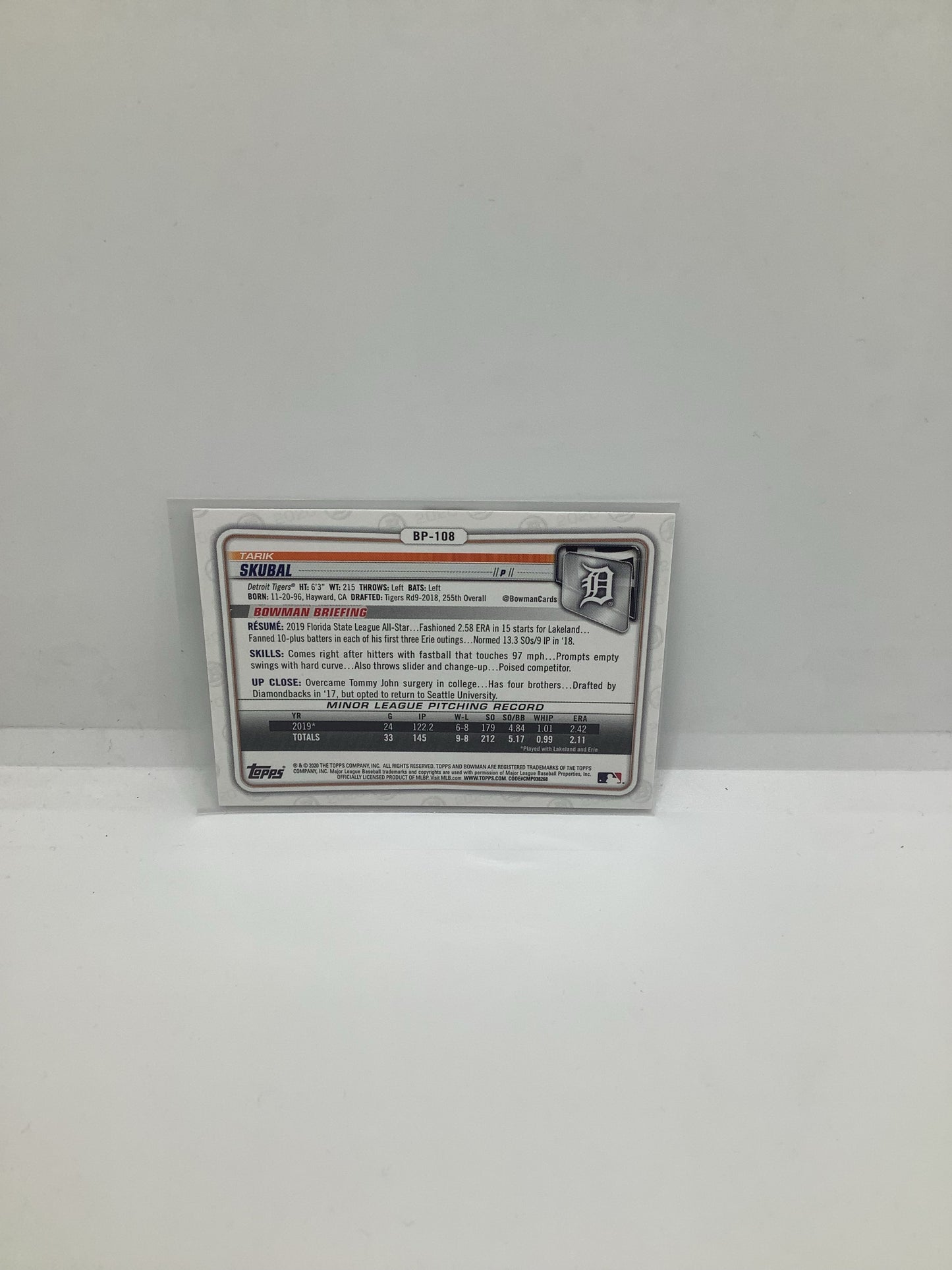 2020 Topps Tarik Skubal