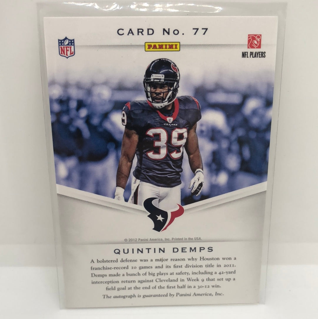 Quintin Demps 2012 Panini Auto
