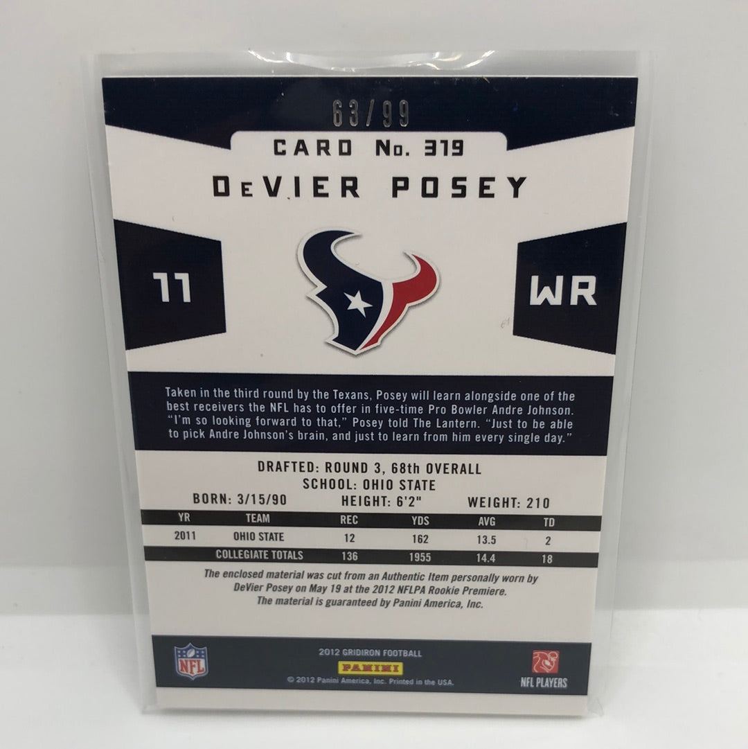 DeVier Posey 2012 Rookie Gems Jsy /99
