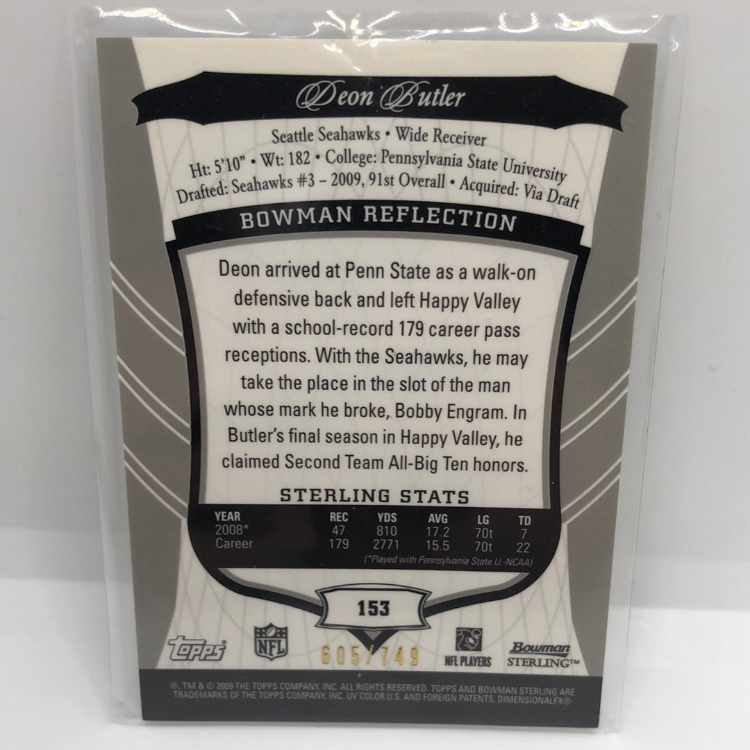 Deon Butler 2009 Sterling Jsy /749
