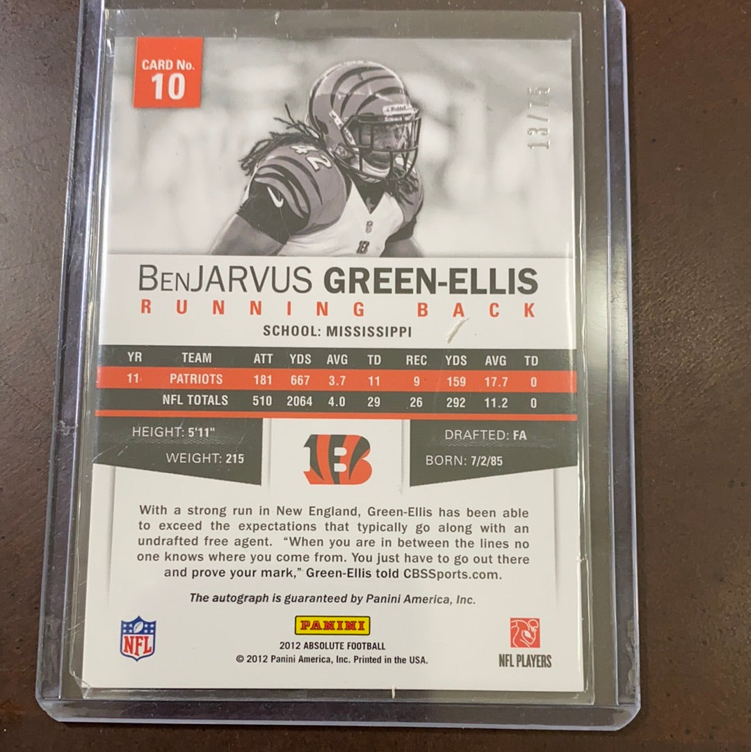 Benjarvis Green-Ellis 2013 Absolute Memorbilia Autograph
