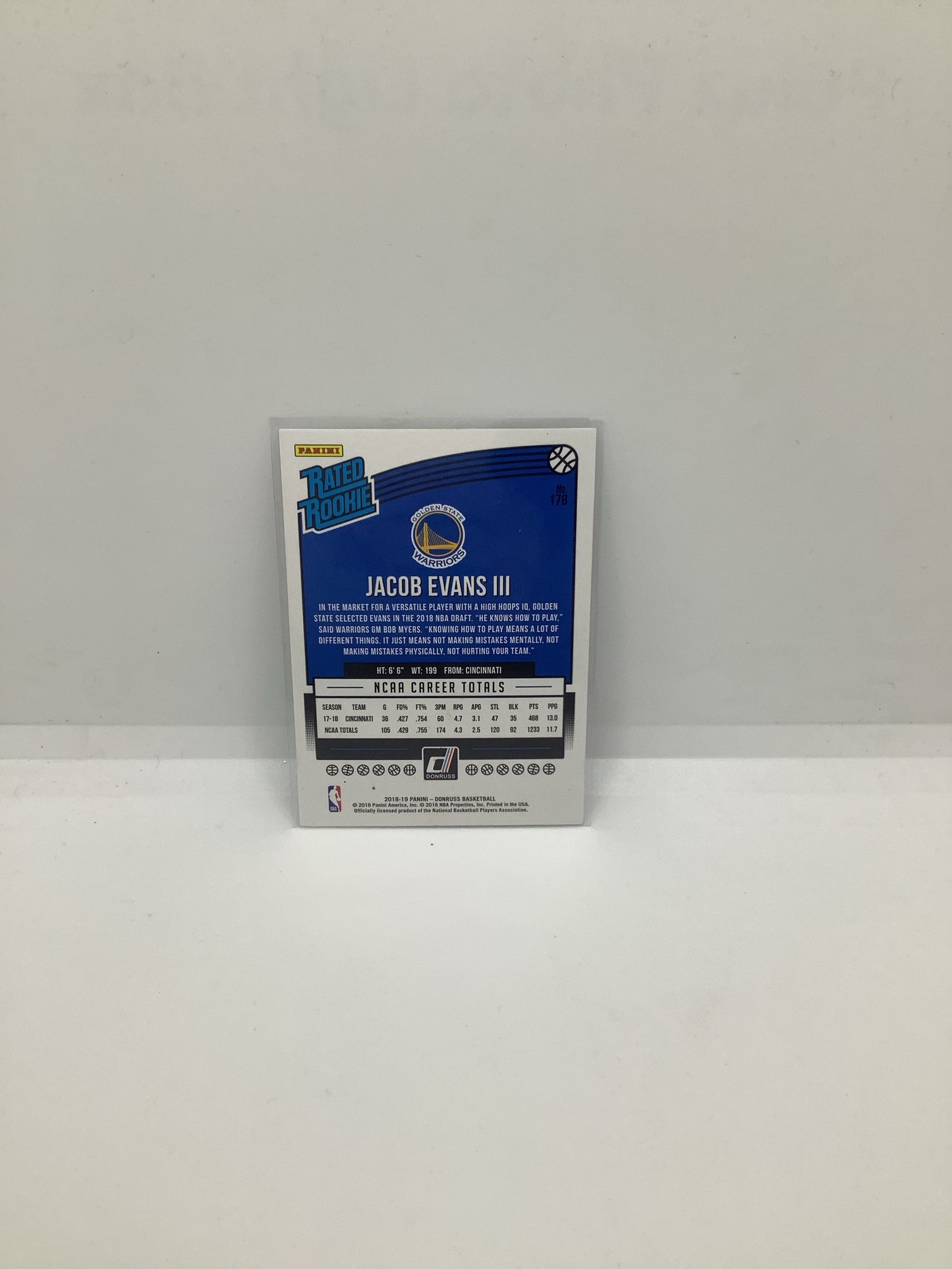2018-19 Donruss Jacob Evans RC Blue