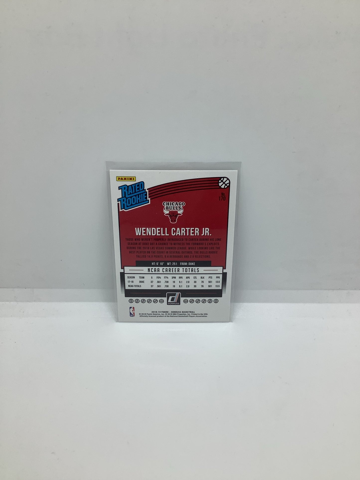 2018-19 Donruss Wendell Carter Jr. RC Red
