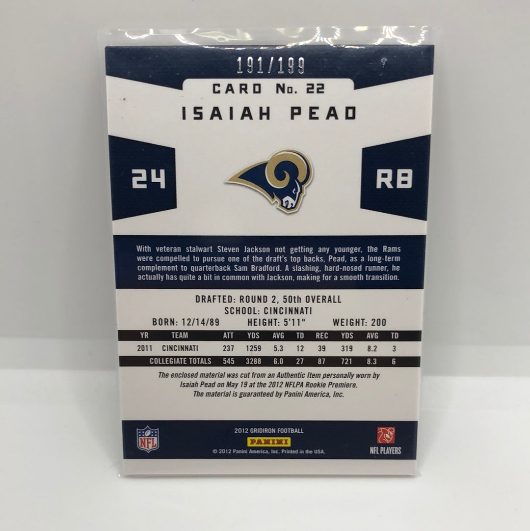 Isaiah Pead 2012 Gridiron Gems Jsy /199