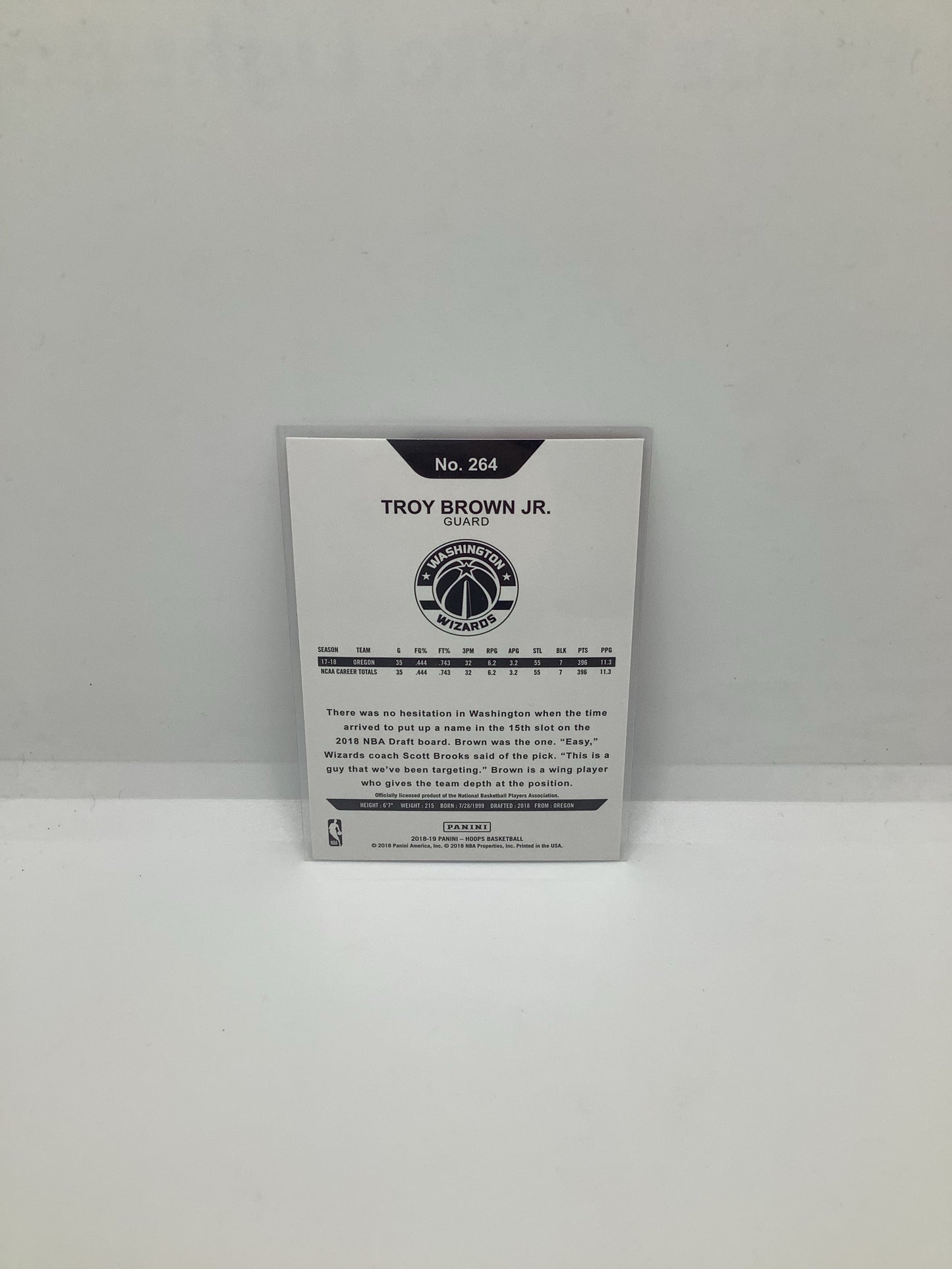 2018-19 Hoops Troy Brown Jr. RC RWB