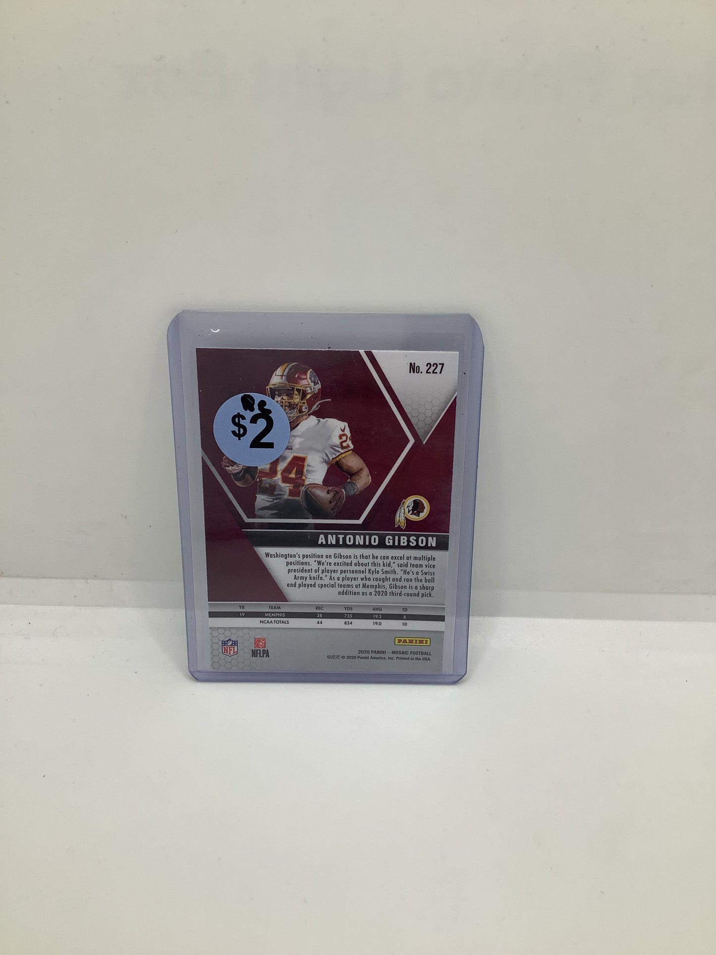 2020 Mosaic Antonio Gibson RC Silver Red