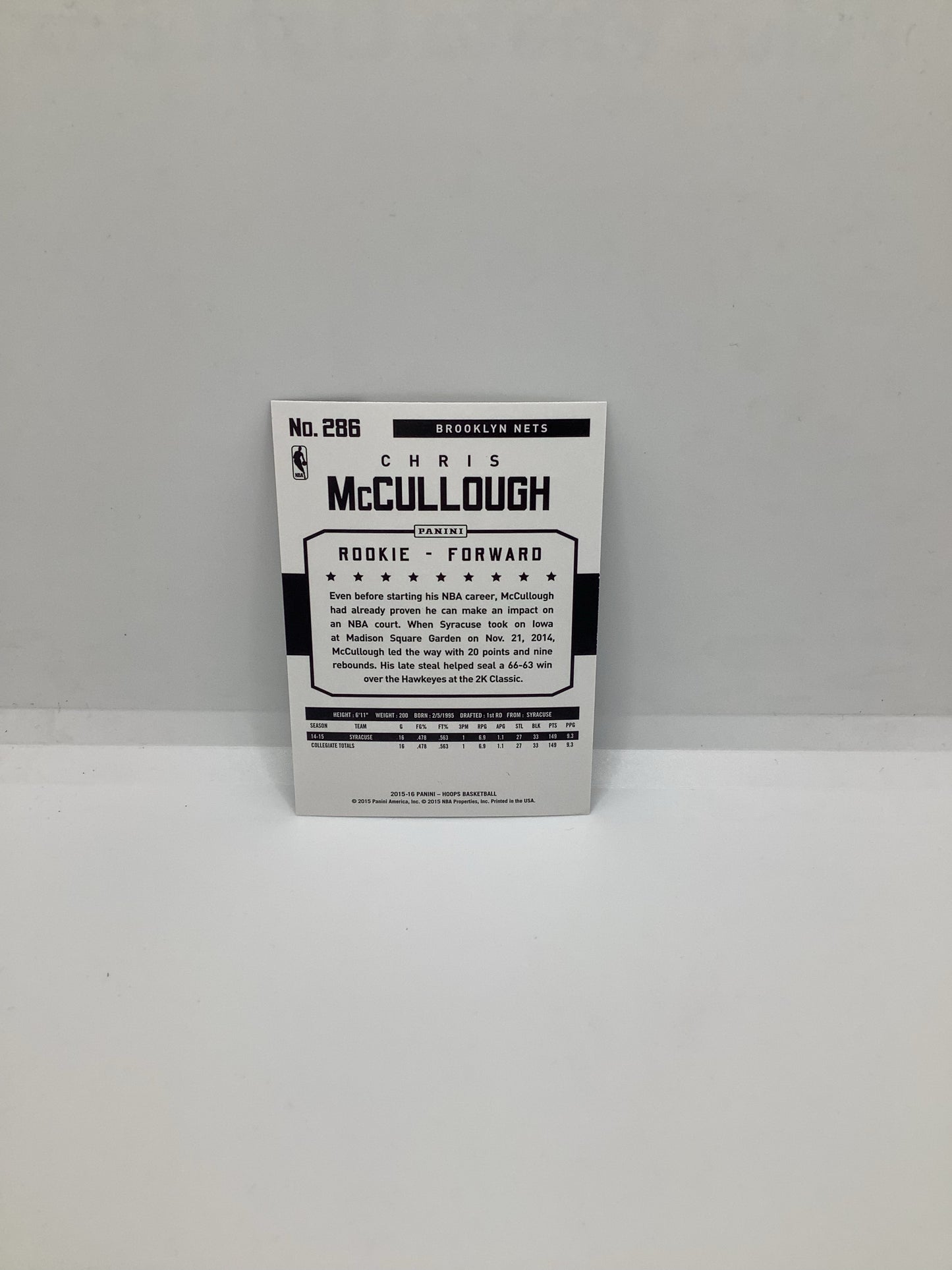 2015-16 Hoops Chris McCullough RC Green