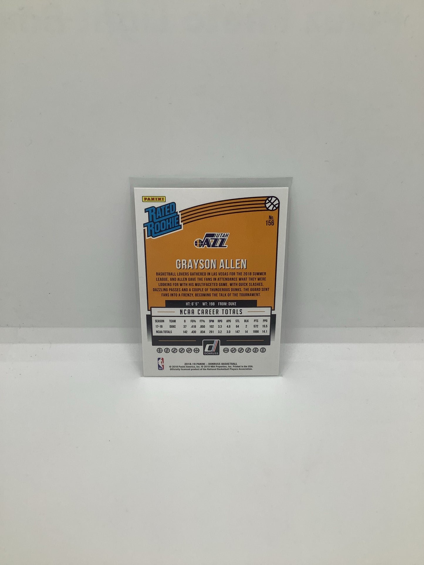 2018-19 Donruss Grayson Allen RC Orange/Green