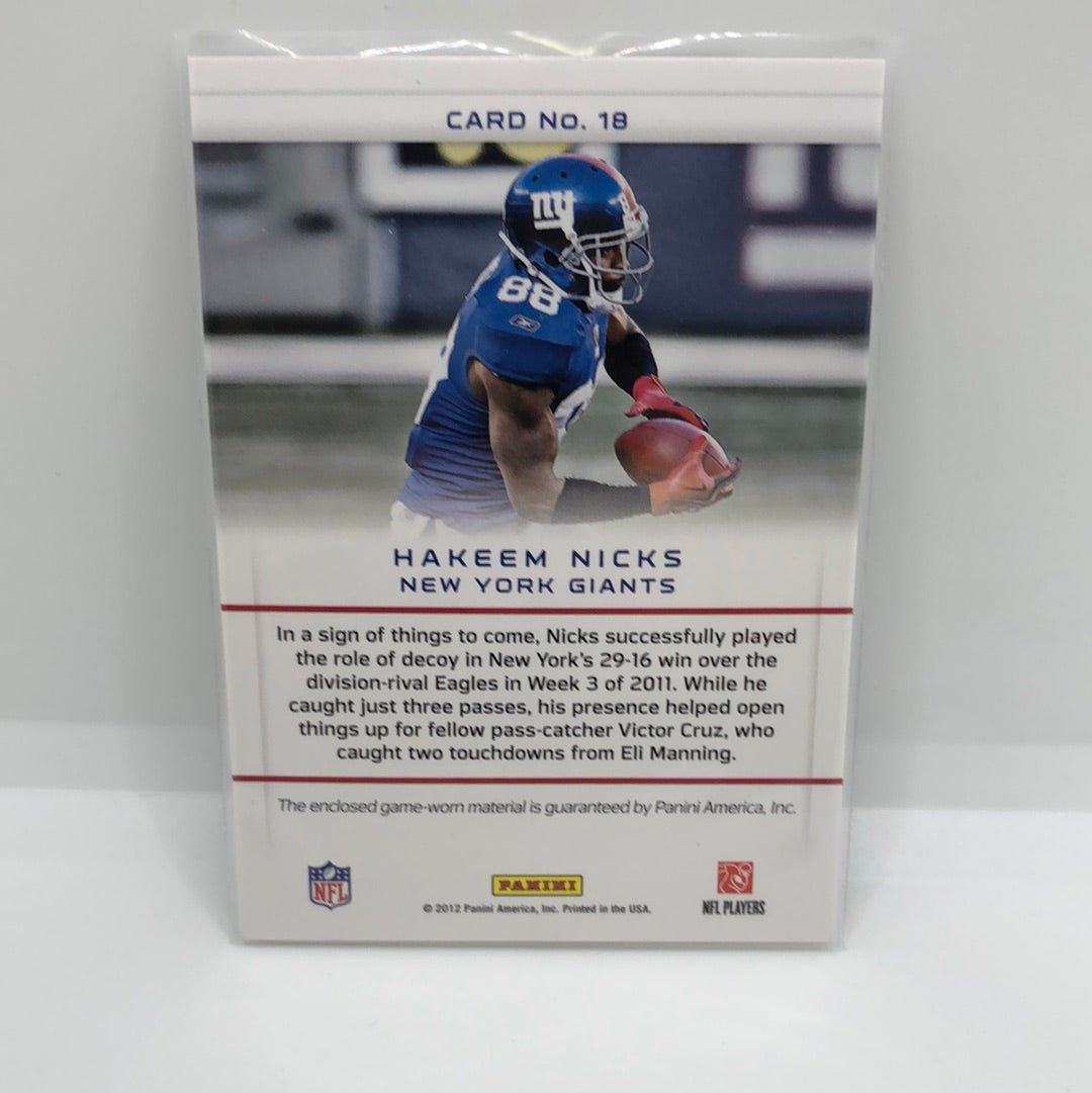 Hakeem Nicks 2012 Prestige Gamers Jsy