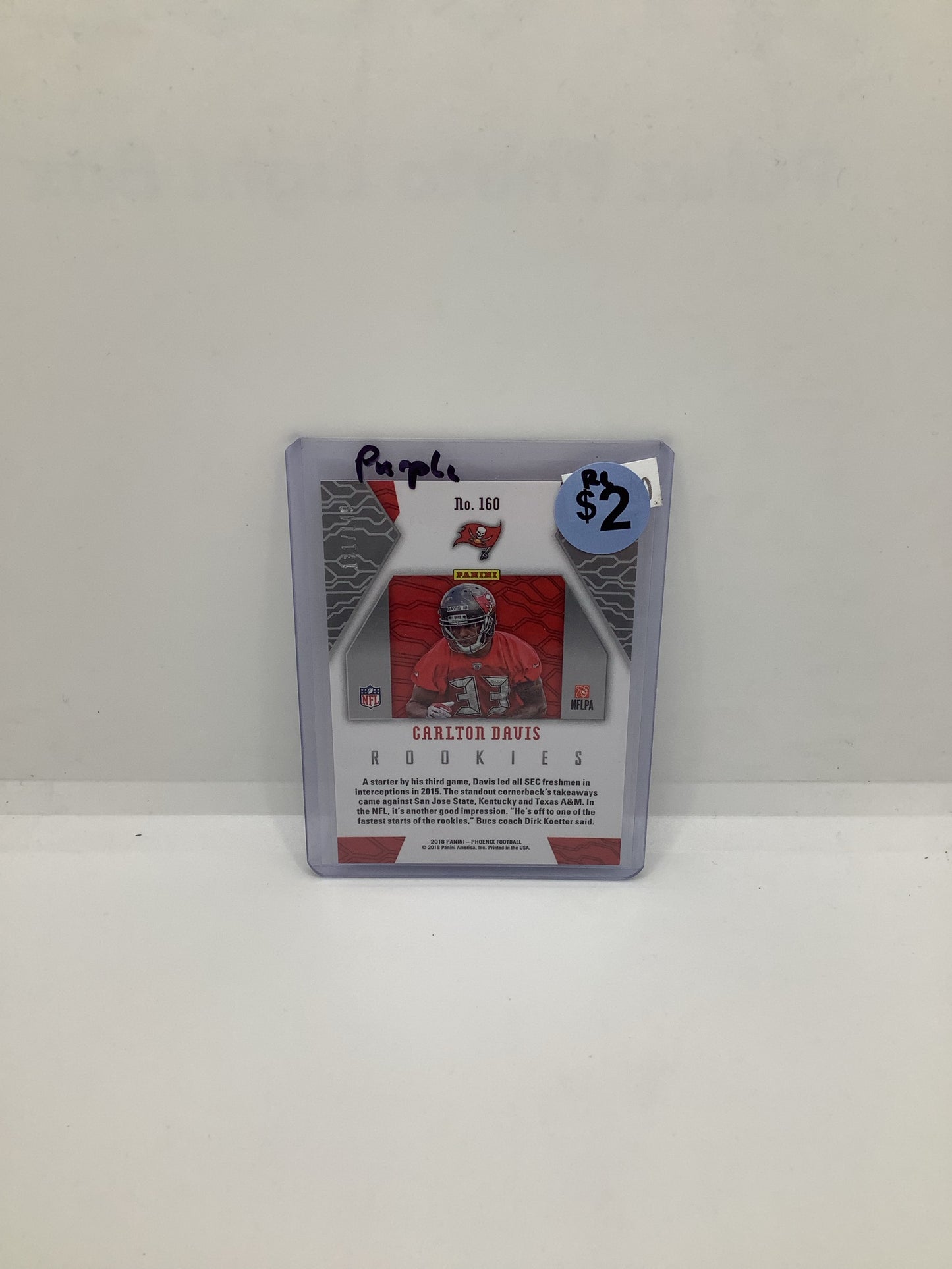 2018 Phoenix Carlton Davis RC Purple