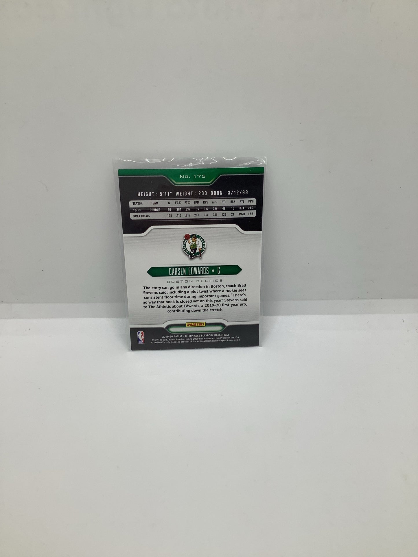 2019-20 Chronicles Playbook Carsen Edwards RC Green