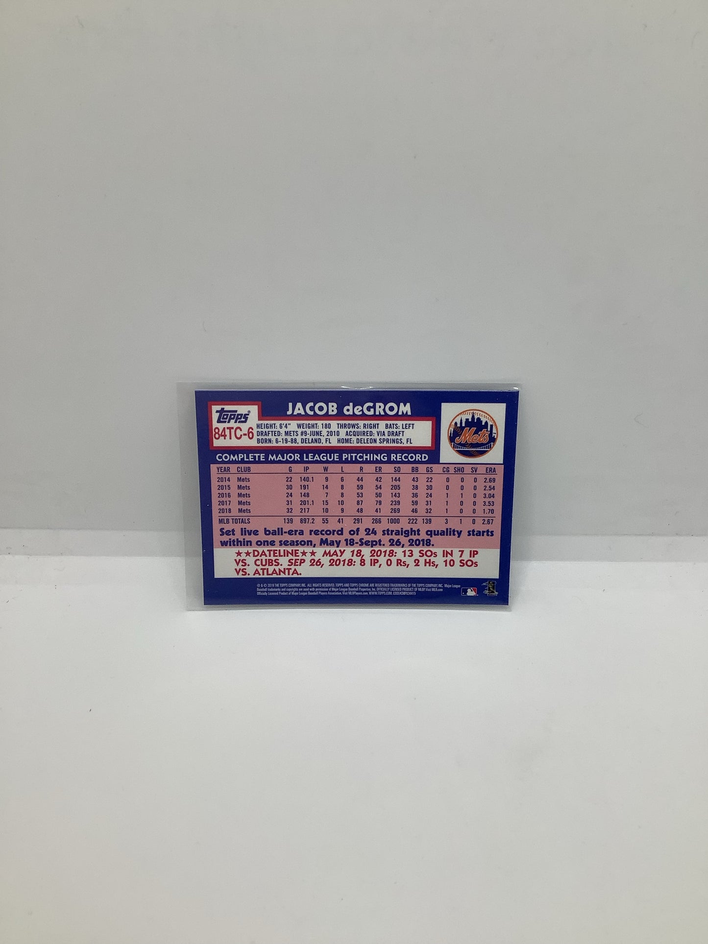 2019 Topps Chrome Refractor Jacob DeGrom
